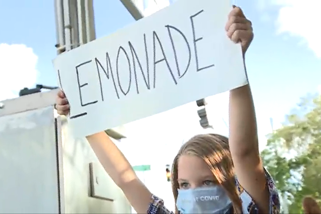 Erin Bailey, a single mother to four children has said that the lemonade stand has become the family's only source of income.