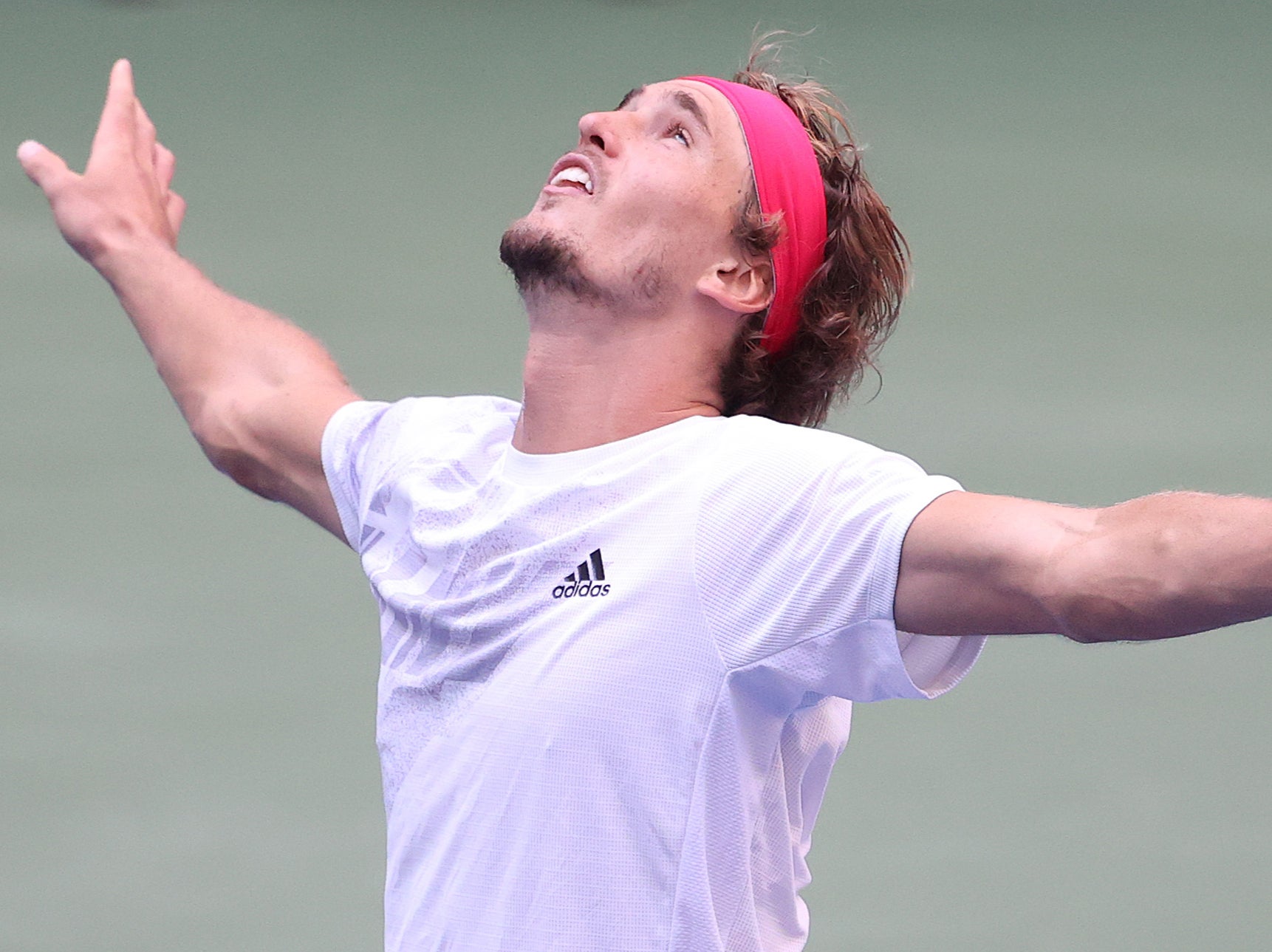 Alexander Zverev celebrates at Flushing Meadows, New York