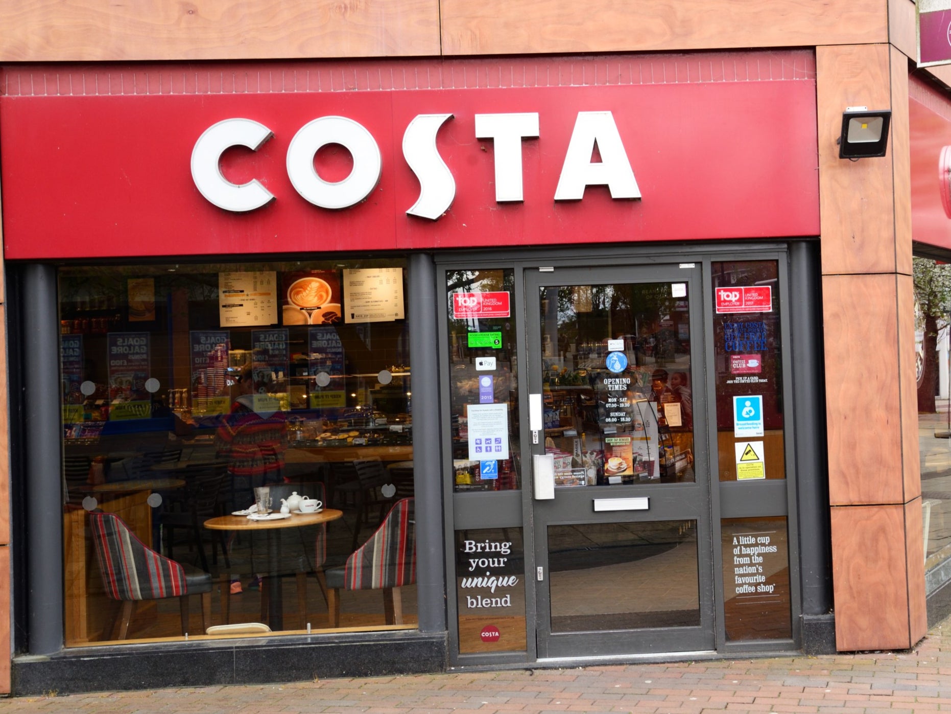 As of 3 September, coffee chain Costa has incurred 1,650 losses