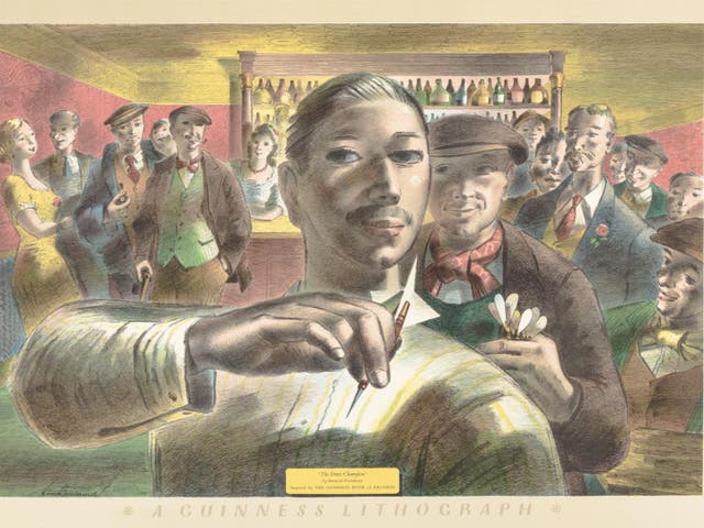 Barnett Freedman, ‘The Darts Champion’ (for the Guinness Prints), 1956, lithograph on paper
