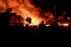 Fire destroys Greece’s largest refugee camp in Lesbos