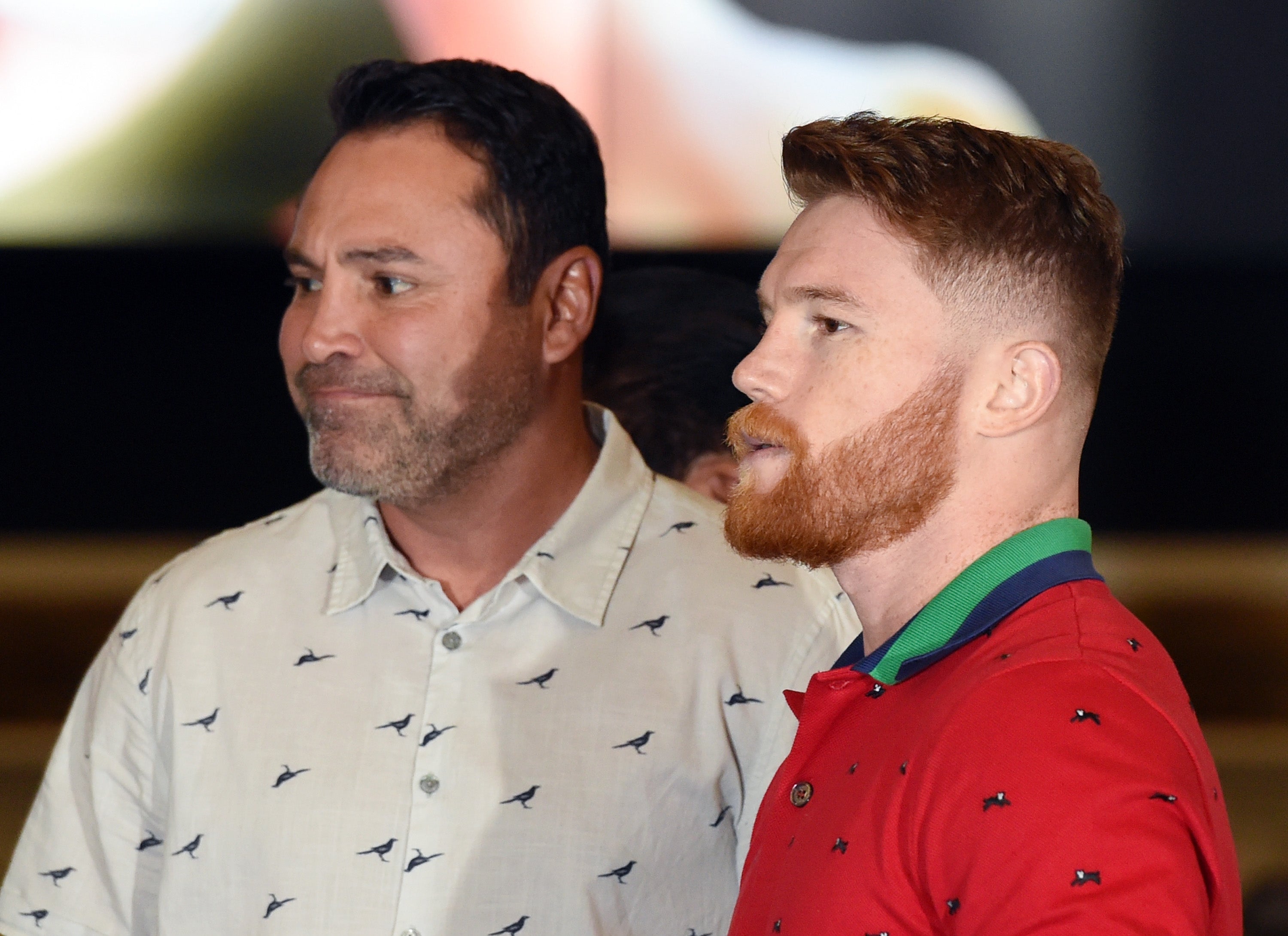 Saul 'Canelo' Alvarez (right) is suing promoter Oscar De Le Hoya (left), Golden Boy Promotions and DAZN for breach of contract