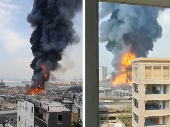 Gran incendio en Beirut.