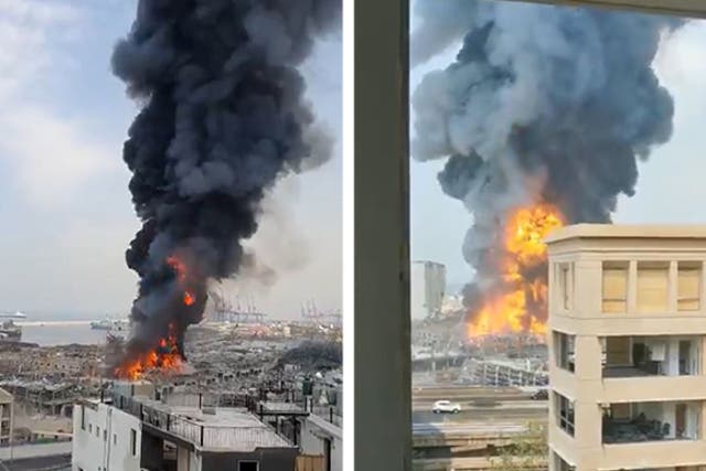 Gran incendio en Beirut.