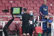 Premier League hopes increased use of pitchside monitors will ease fans’ VAR frustrations