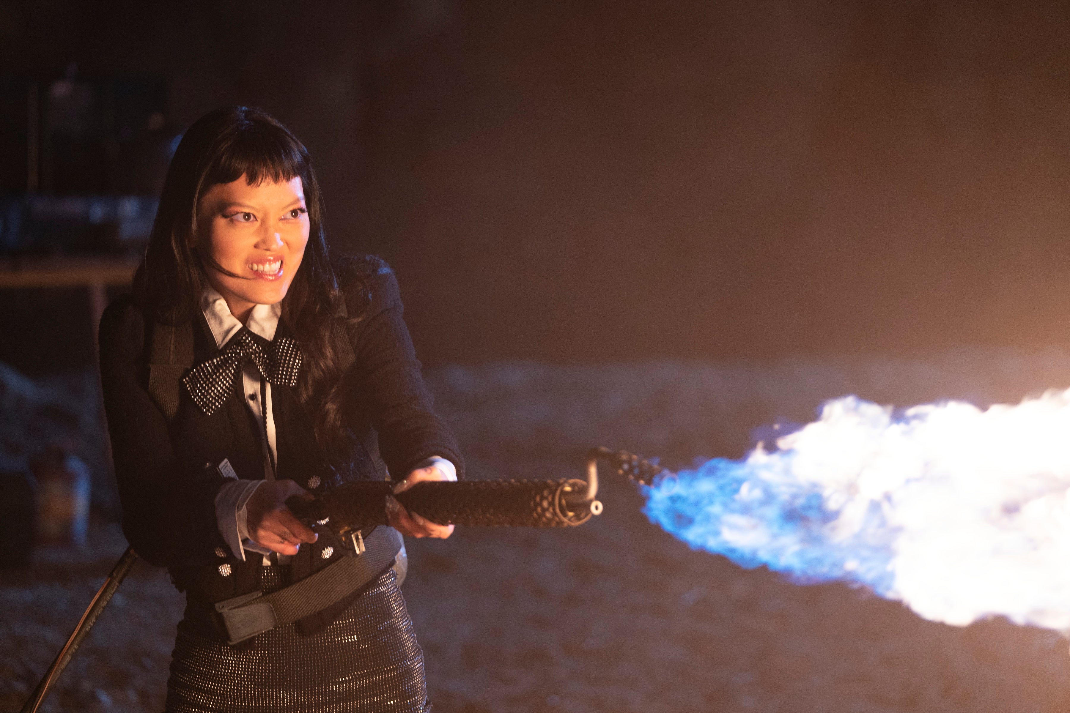The Babysitter's Hana Mae Lee was scared of 'ruining someone's life' during  dangerous flamethrower stunt | The Independent