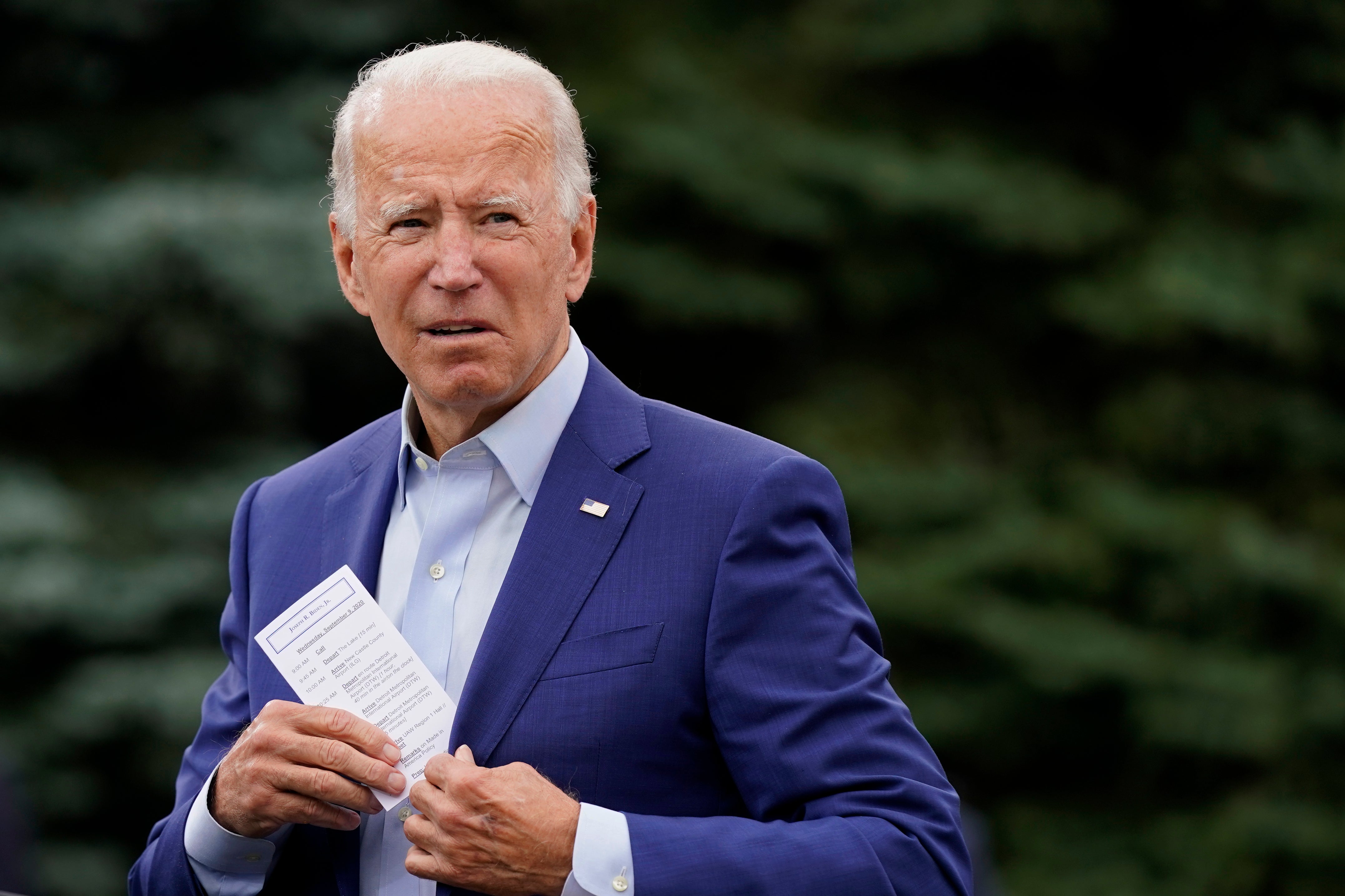 The Democratic presidential nominee, Joe Biden, attacks Donald Trump on national security
