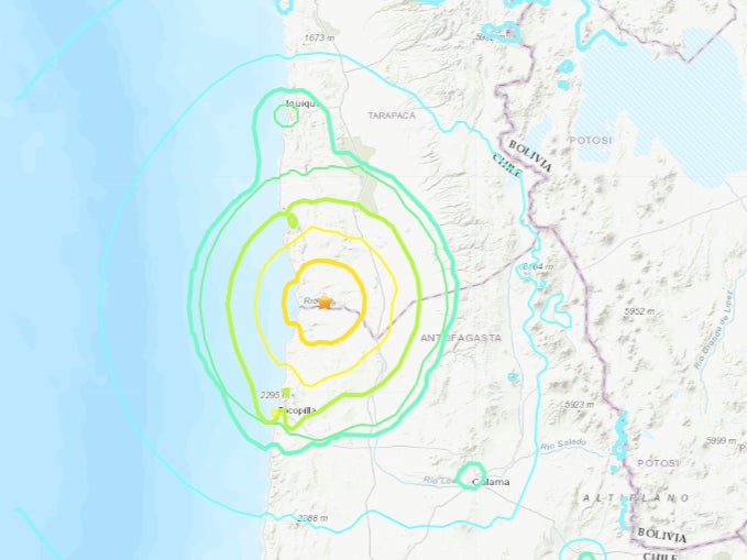 A 6.5-magnitude earthquake has struck northern Chile, its epicentre located north of the city of Tocopilla