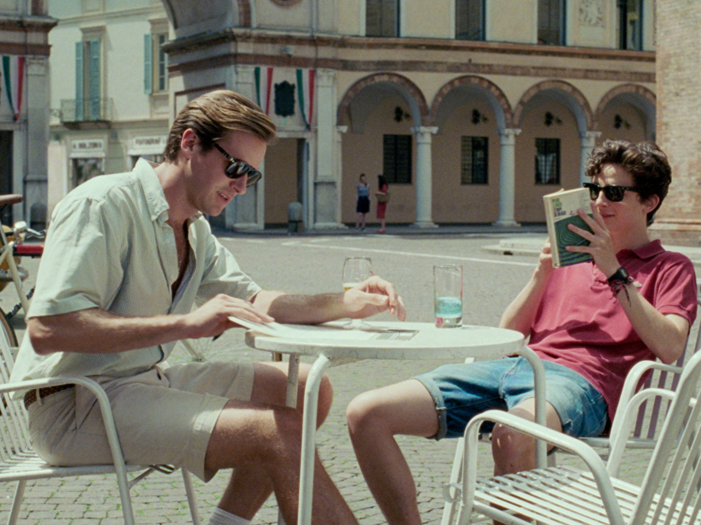 Armie Hammer (left) and Timothee Chalamet (right) in 'Call Me By Your Name'