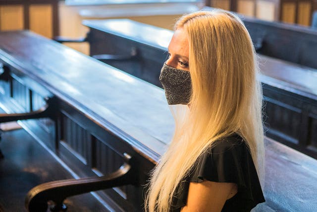 Julija Adlesic appears in court in Ljubljana, Slovenia, on Friday