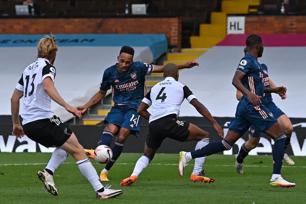 Pierre-Emerick Aubameyang curls in the third