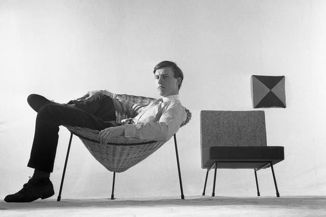 Conran and one of his earliest designs, the Cone Chair, in the 1950s