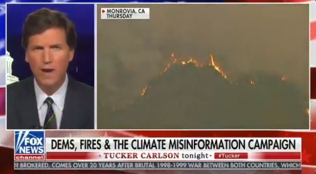 Fox News host Tucker Carlson claims climate change is a Democratic creation to garner votes 