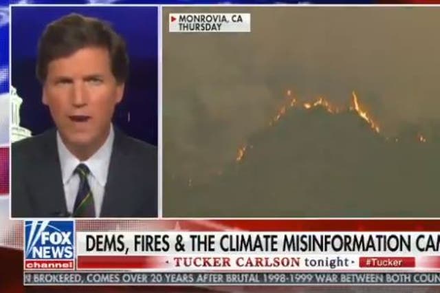 El presentador de Fox News, Tucker Carlson, afirma que el cambio climático es una creación demócrata para obtener votos