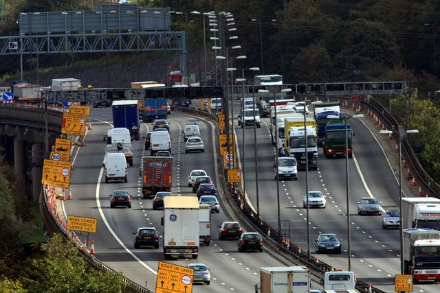 A file photo of queues along a motorway