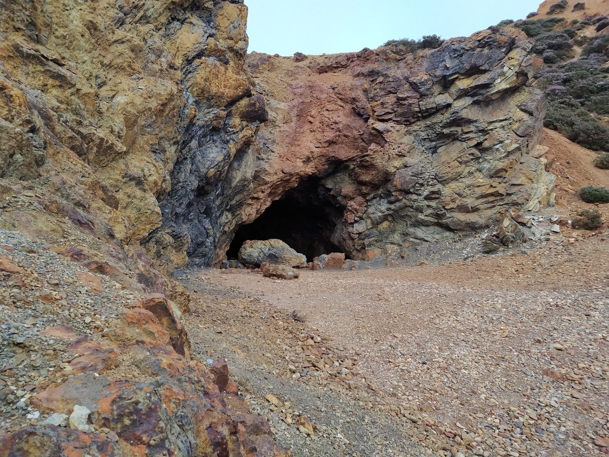One of the many caves at Parys Mountain