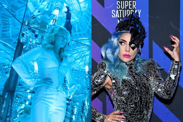 (Left) January Jones as the White Queen in 'X-Men: First Class' and (right) Lady Gaga