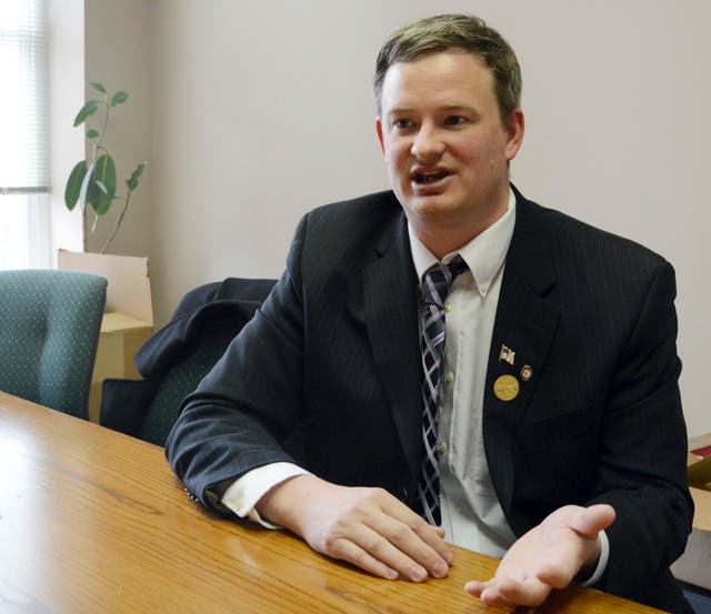 <p>In this Feb. 23, 2014, file photo Jason Ravnsborg speaks in Sioux Falls, S.D. South Dakota</p>