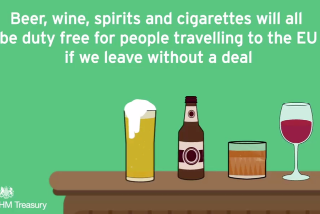 Three cheers? As this Treasury ad from 2019 indicates, British holidaymakers will be able to buy beer, spirits and wine without duty from 2021