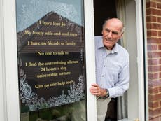 Man, 75, puts poster in window asking for friends after wife's sudden death