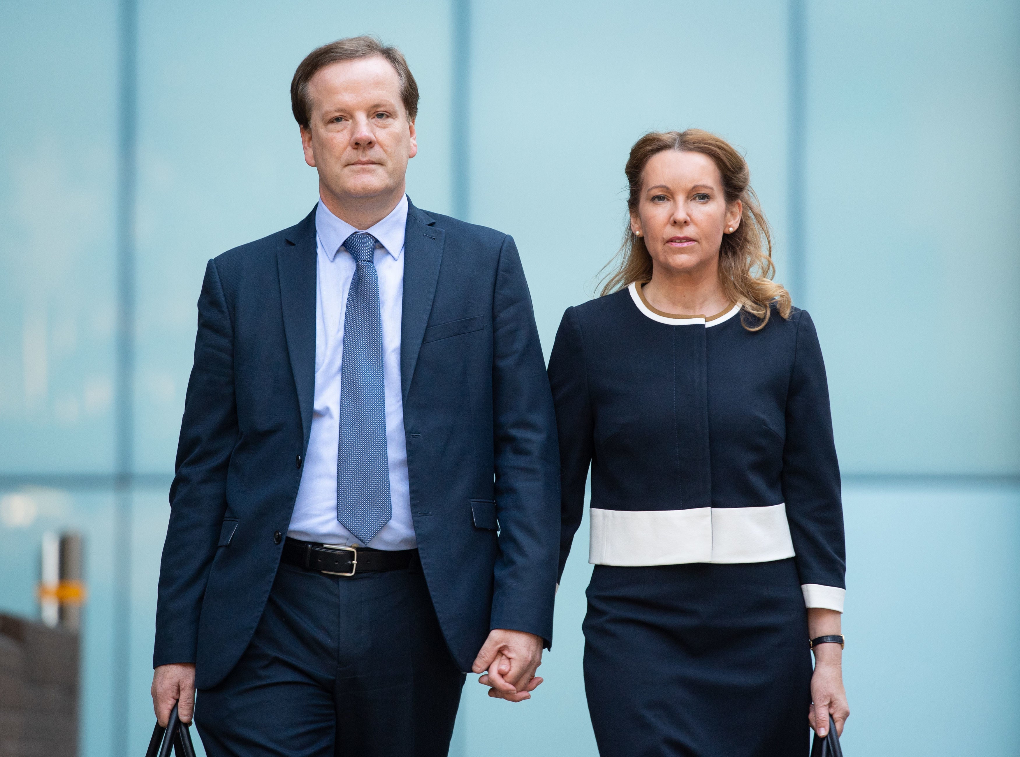 Charlie Elphicke, with MP for Dover Natalie Elphicke outside court in July, prior to guilty verdict