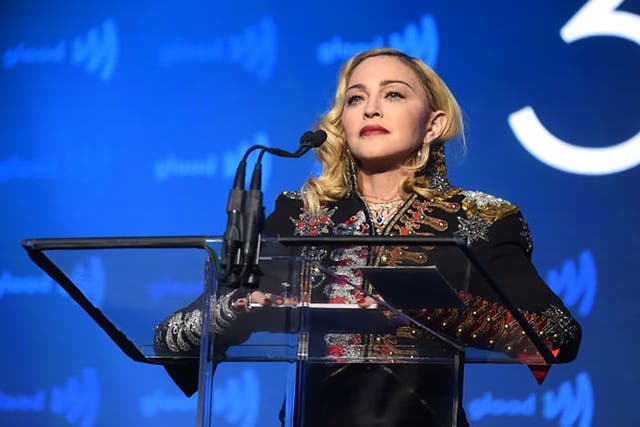 Madonna at a GLAAD event in 2019