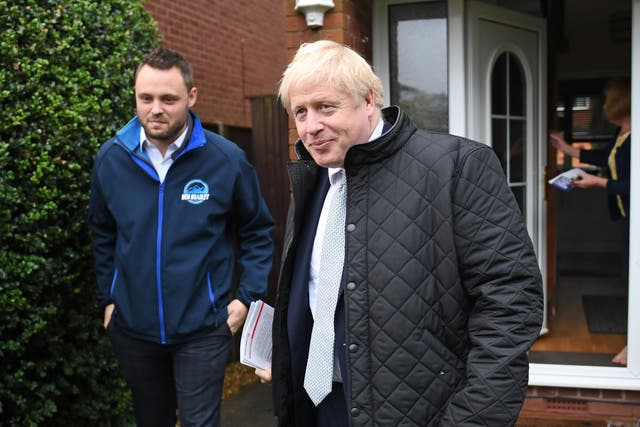 Ben Bradley campaigning in Mansfield with Boris Johnson in 2019