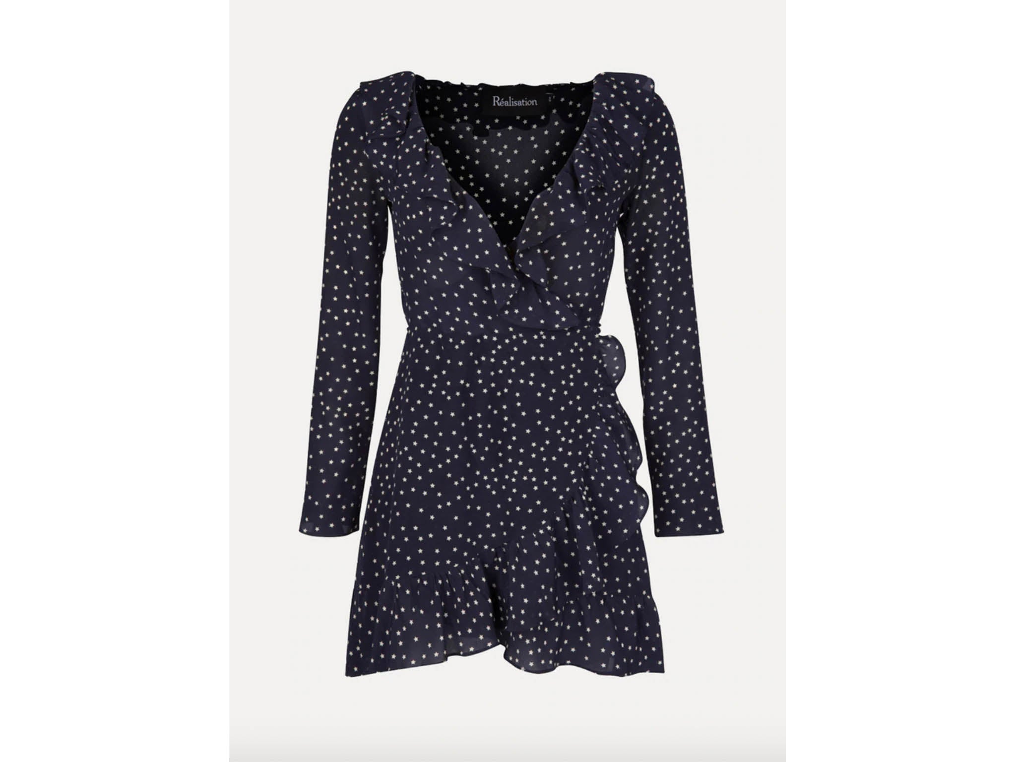 You can't go wrong with a wrap dress and this navy polka-dot shade will suit everyone