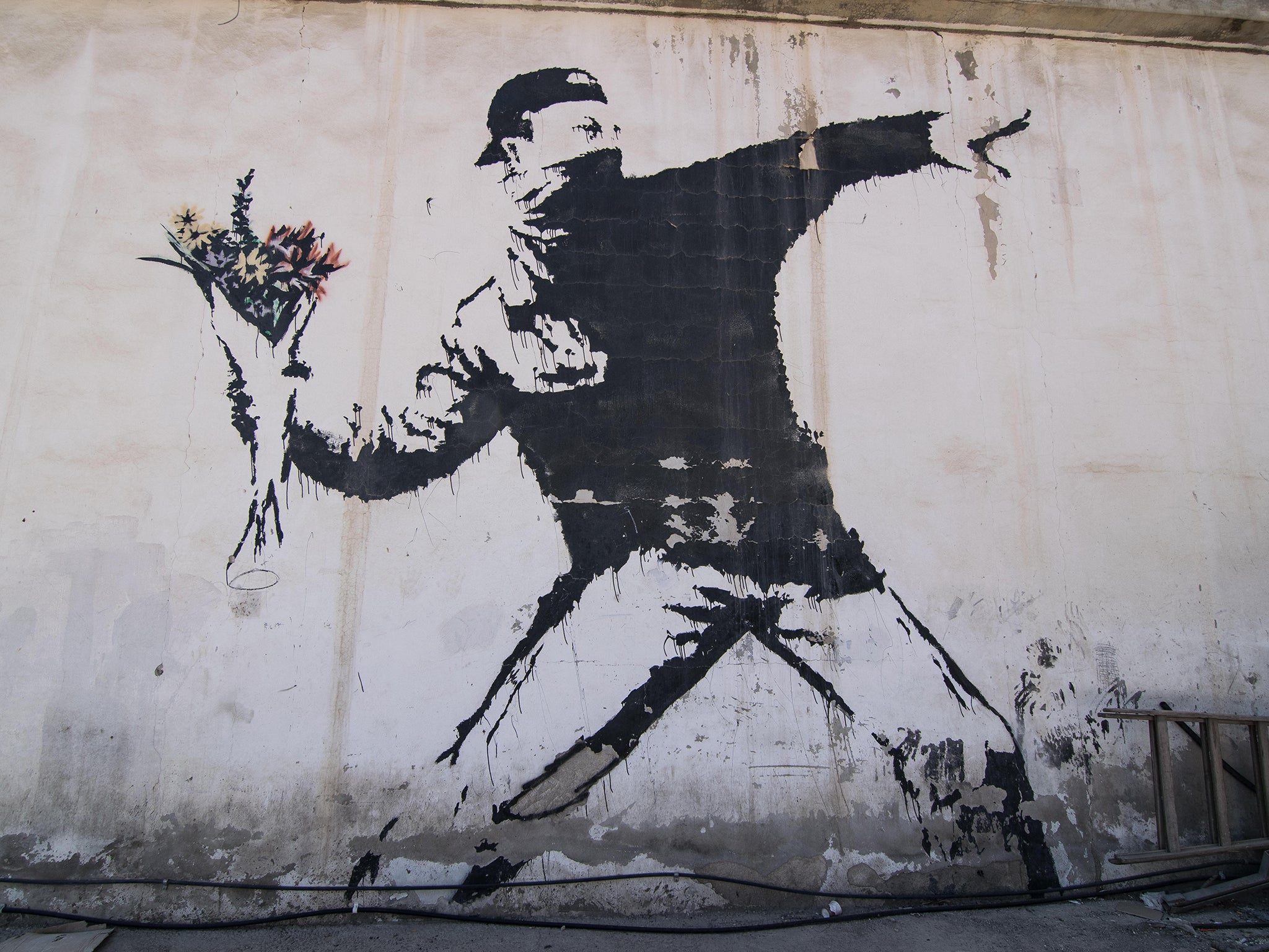 Banksy Flower Thrower Street Graffiti Street Canvas Print Wall 