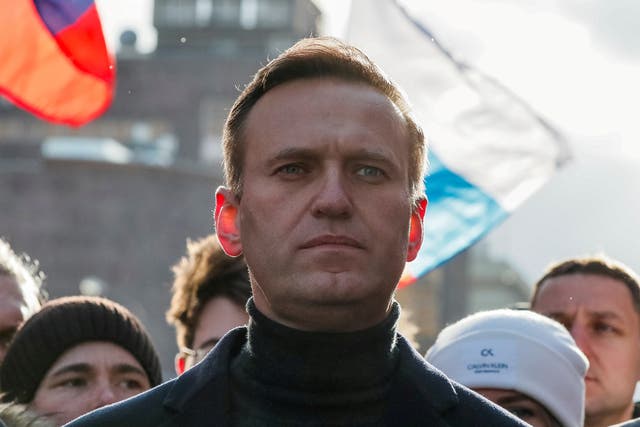 Alexei Navalny takes part in a rally to protest against proposed amendments to the country's constitution, in Moscow, Russia February 29, 2020