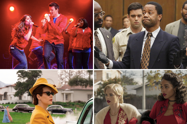 Clockwise from top left: ‘Glee’, ‘The People v OJ Simpson’, ‘Ratched’ and ‘Hollywood’