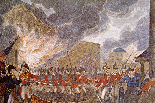 The British watch Washington burn