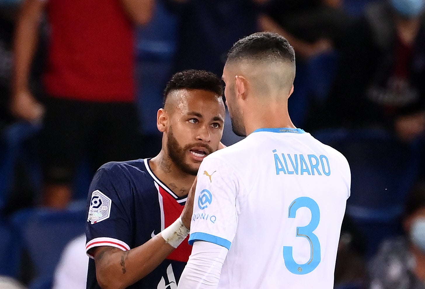 Neymar has been banned for two games while Marseille's Alvaro faces an investigation for alleged racist language