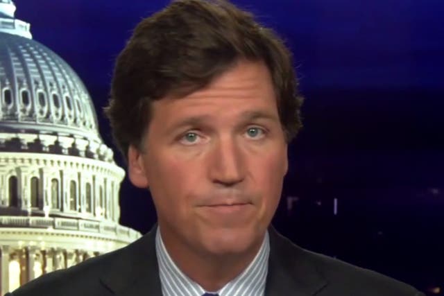 <p>Tucker Carlson is pictured on his Fox News show on 16 September, 2020.&nbsp;</p><p>&nbsp;</p>