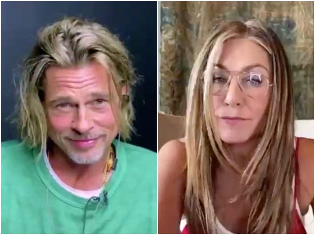 Pitt and Aniston were on friendly form during fundraising livestream