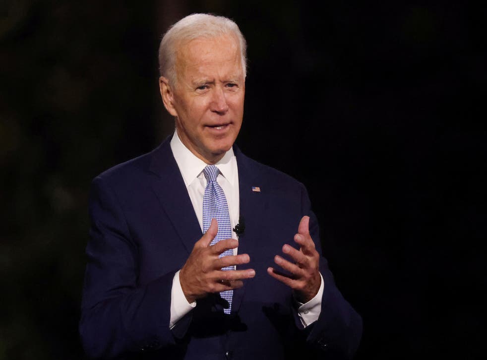 Democratic presidential nominee Joe Biden, speaking on Thursday 