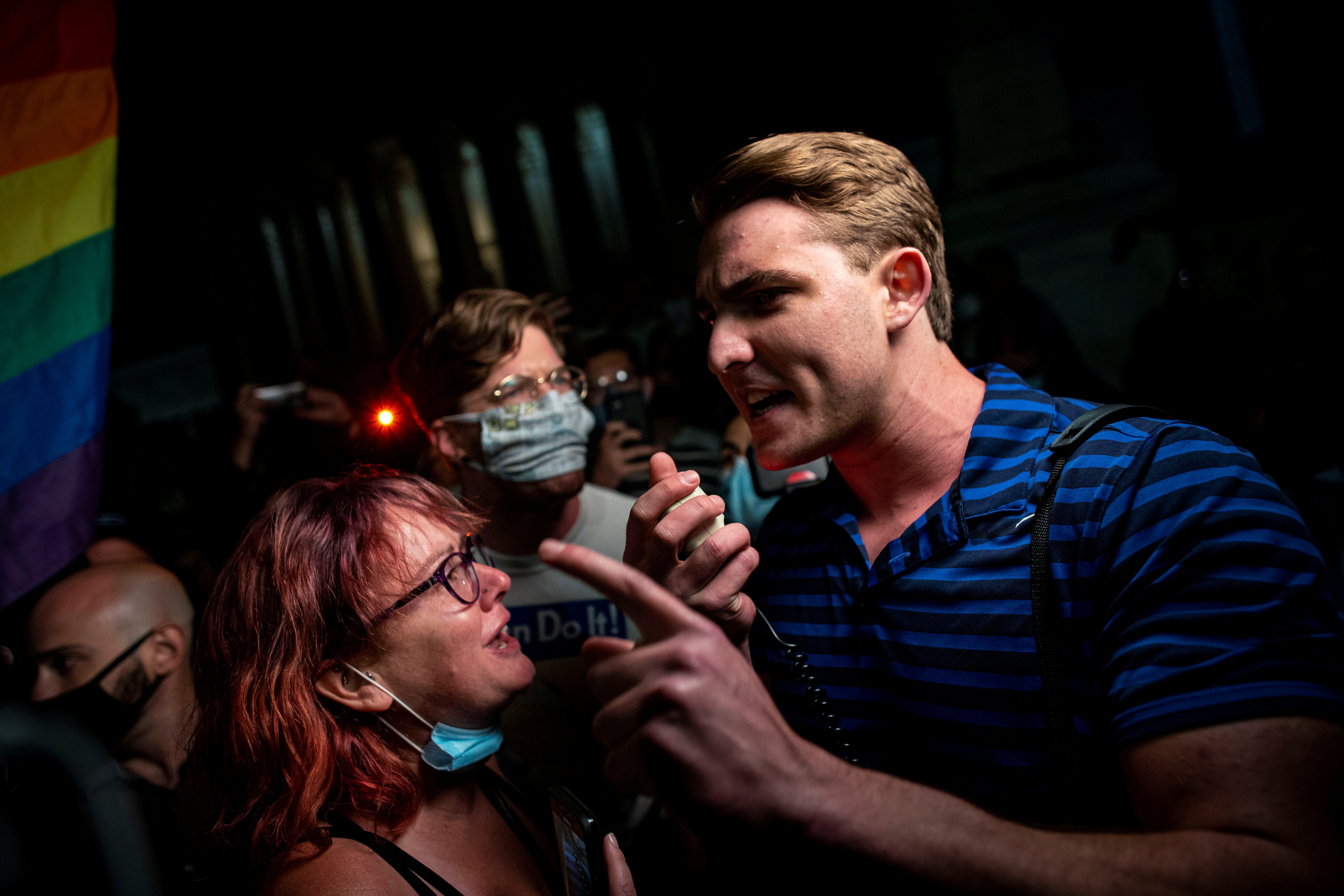 <p>Jacob Wohl speaking at a rally in Washington, DC in 2020 </p>