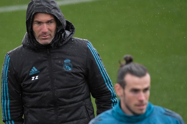 Zinedine Zidane with Gareth Bale (right)