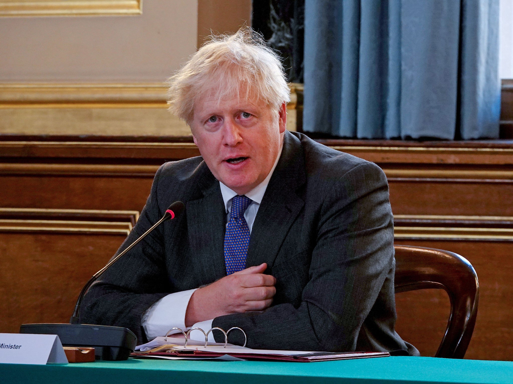Boris Johnson speaks at a cabinet meeting