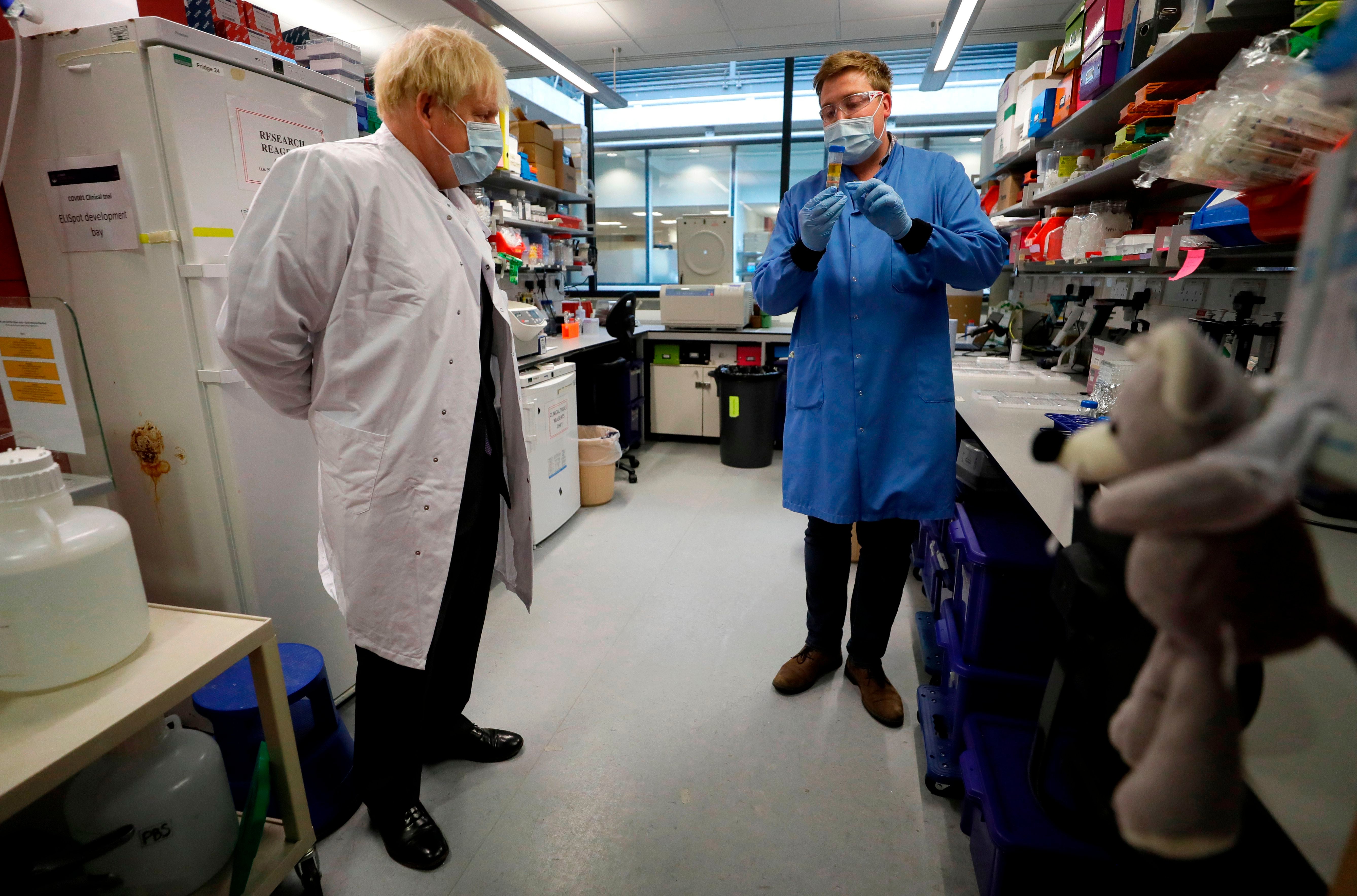 Boris Johnson visits the Jenner Institute in Oxford