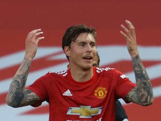 Lindelof protests after conceding a penalty