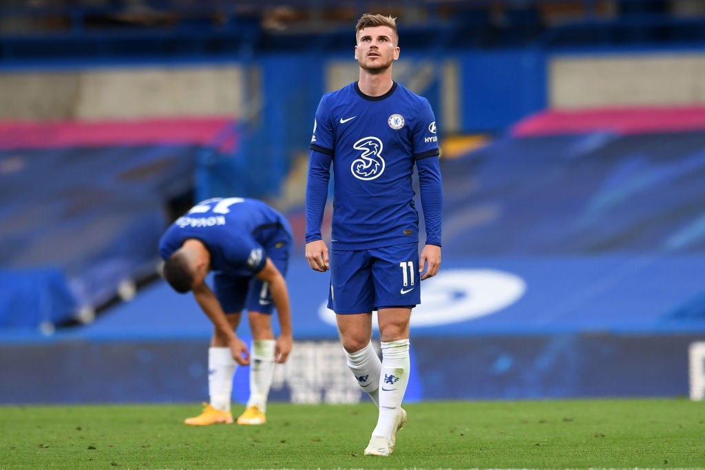 Timo Werner reacts as Chelsea suffer defeat