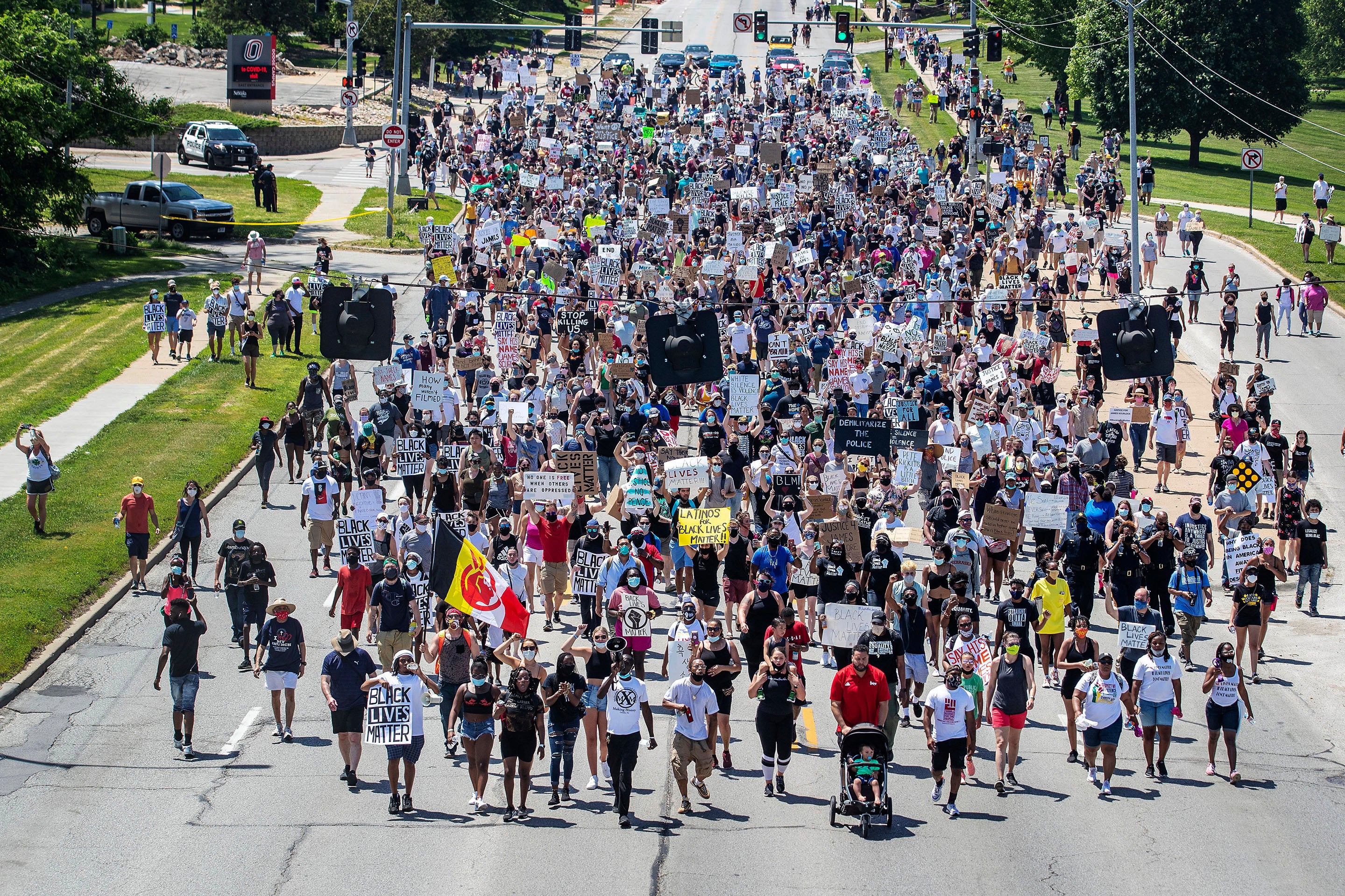 Crowds marched in memory of James Scurlock, who was killed in Omaha, Nebraska amid protests