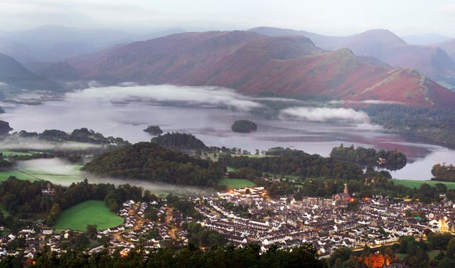 Mist as summer turns to autumn over the Lake District