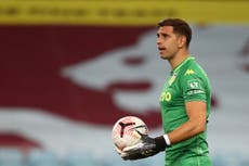 Debut penalty save ‘like a hat-trick’ for new Villa keeper Martinez