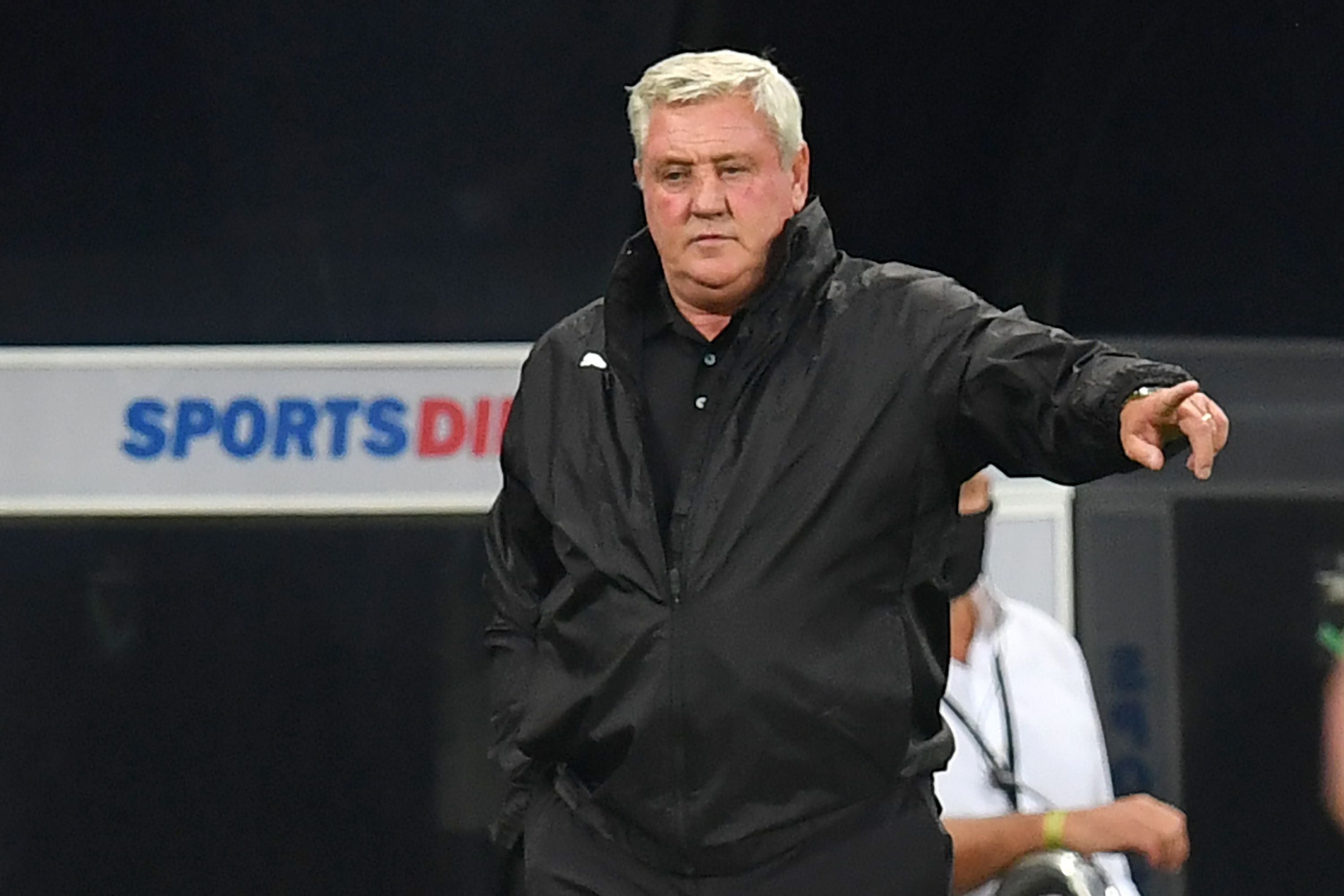 Steve Bruce directs from the touchline at St James' Park