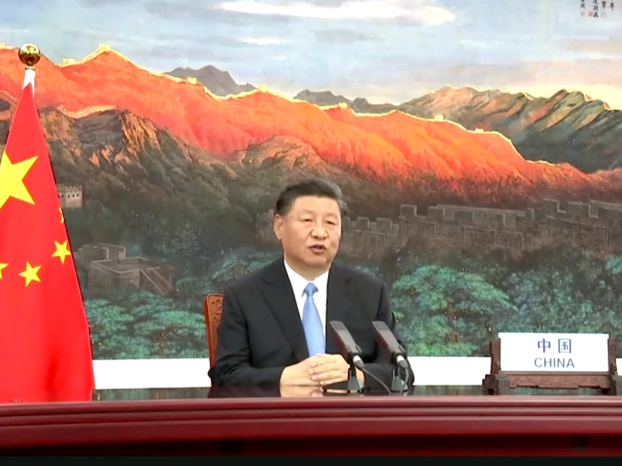 President Xi delivers a pre-recorded message to the UN General Assembly on Tuesday