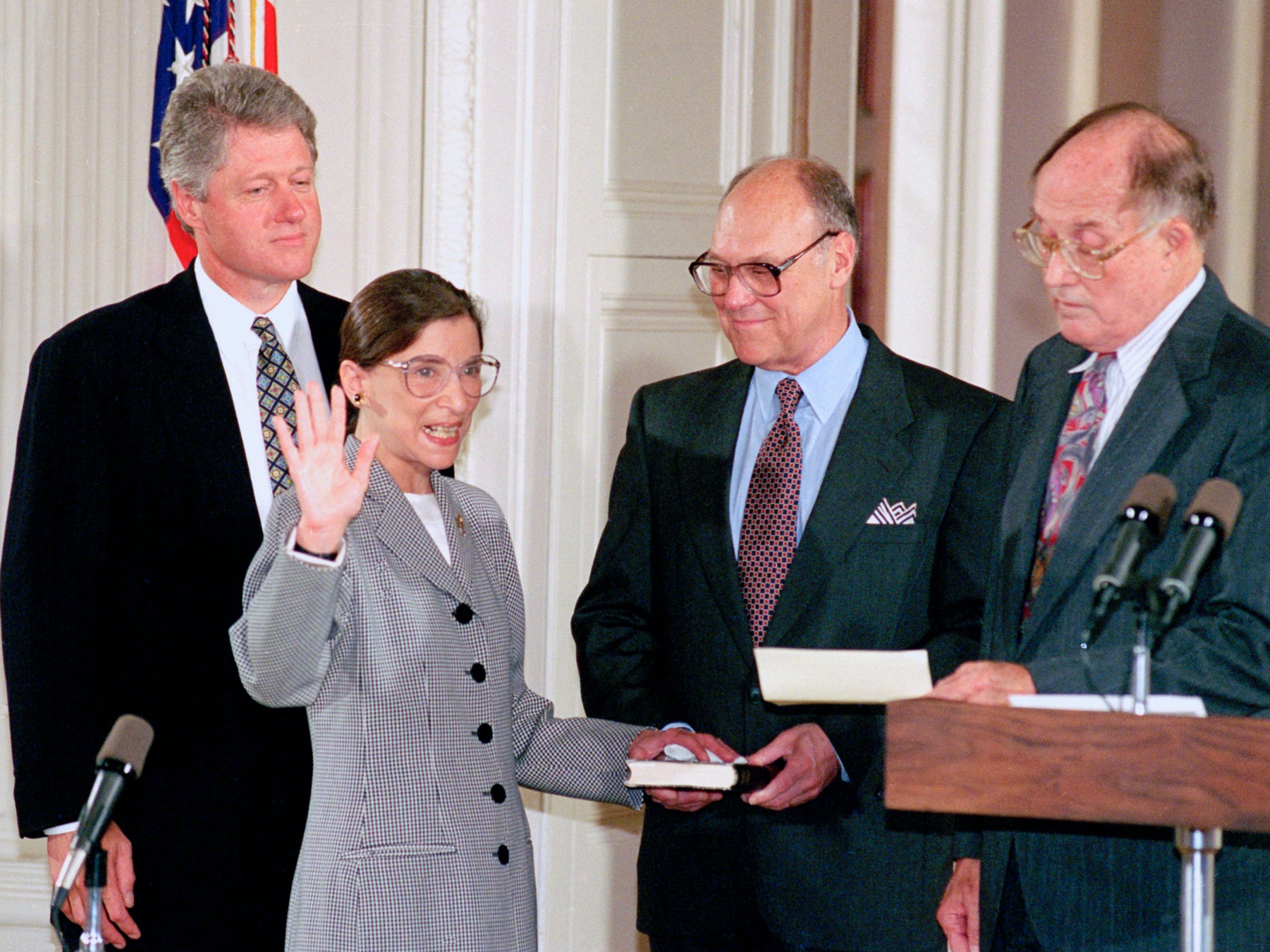 Ruth Bader Ginsburg is sworn in to Supreme Court as husband Martin watches on
