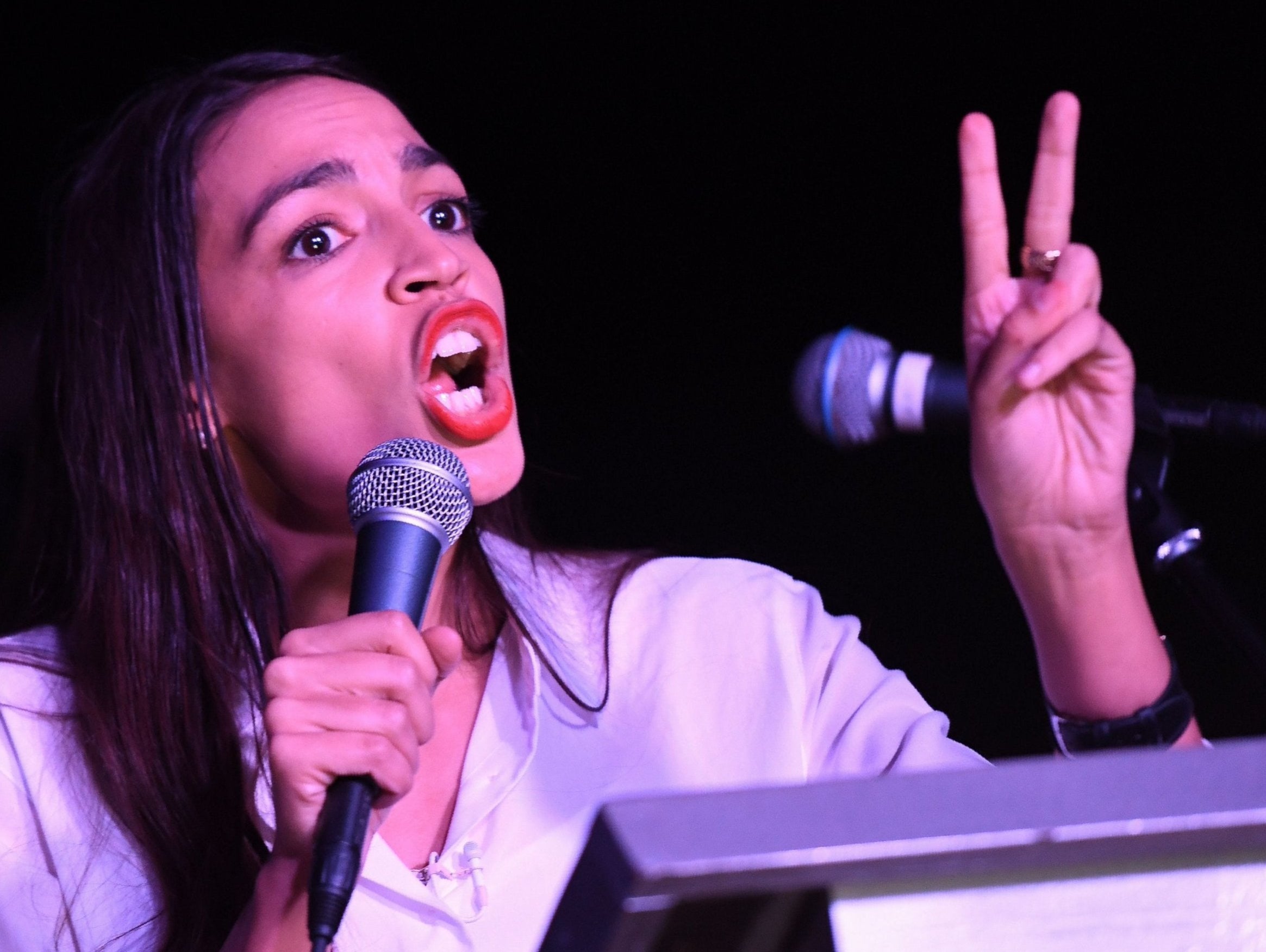 Alexandria Ocasio-Cortez was on Donald Trump's mind during a campaign stop in Pennsylvania on Tuesday night.