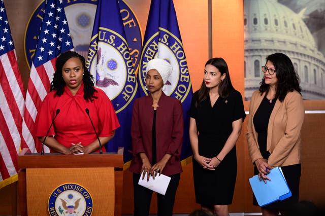 <p>Members of the so-called ‘Squad’ team of Democrats  </p>